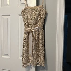 Cache gold lace dress